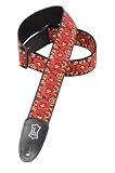 Levy's Leathers Asian Print Jacquard Guitar Strap,Red