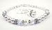 April Crystal Diamond Birthstone Bracelets and Earring SETS: Swarovski Crystal Beaded Pearl Bracelets in Sterling Silver