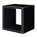 Faux-Leather Square Wall Shelf - Black (Medium)