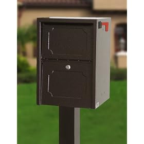 dVault Mailboxes Delivery Vault Junior Kit Box and Center Mount Surface Post... by DVault