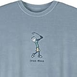 Life is good Men’s Iron Man Short Sleeve Crusher Tee, Blue, XX-Large