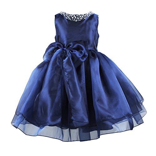 Flower Girls Dress Satin Organza Wedding Party Ball Gown Bowknot Tulle Dresses
