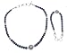Traditional Jewelry of India - Necklace and Bracelet Set in Sterling Silver and Melachite Gemstones (gnklcs229)