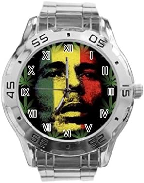 New Bob Marley Rasta Colour Seamless Custom stainless steel men's watch HOT sport watch