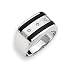 Diamond and Onyx Sterling Silver Men's Ring (Sizes 9-11)