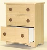 Berg Oslo 3-Drawer Changer Natural Maple/Chocolate