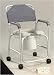 ` Aluminum Shower Chair/Commode With Casters 300 Lb. weight capacity * Padded seat attached to frame