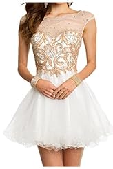 Lace 2015 Tulle Short Bateau Neck Homecoming Dress/Party Dress 
