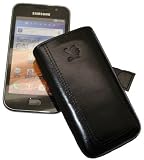 Suncase Ledertasche (Lasche mit Rückzugfunktion) für Samsung i9000 Galaxy S / i9001 Galaxy S Plus schwarz