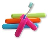 Toothbrush Case Travel Cover ~ Plastic Holder, Store Clean Brushes on Holidays (Blue)