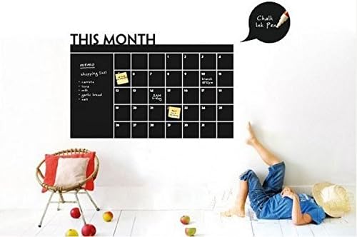 Chalkboard Calendar & Memo Board. Bonus Chalk Pen Included.