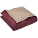 Blue Ridge Home Fashions Reversible Feather Twin Comforter, Burgundy/Khaki