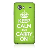 Ecell - GREEN KEEP CALM AND CARRY ON DESIGN BACK CASE FOR SAMSUNG GALAXY S ADVANCE I9070