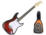 New York Pro Electric Guitar, Red Burst with Bonus Gig Bag, Orange