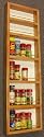 (SR-336) Wall mount or surface mounted Kitchen Spice Rack holder, 36H x 11W x 2.5D, Solid Wood, accommodates multiple size bottles. Enamel finish or stain finish in your color choice, or unfinished also!