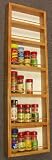 (SR-336) Wall mount or surface mounted Kitchen Spice Rack holder, 37 1/4H x 11W x 2.5D, Solid Wood, accommodates multiple size bottles. Enamel finish or stain finish in your color choice, or unfinished also!