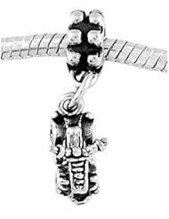 Sterling Silver Three Dimensional Four Wheeler Dangle Bead Charm