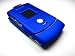 Blue Rubber Coating Plastic Hard Carrying Case Rubberized Snap-On Faceplate Cover + 2 Belt Clips For Motorola Razr V3 V3c V3m Moto T-Mobile Verizon Cellular Phone Sold By TopDeals888