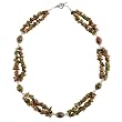 Handmade Unakite & Silver Two-Strand Necklace