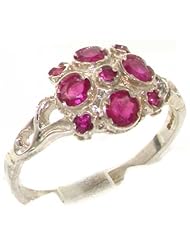 VINTAGE Design 925 Solid Sterling Silver Natural Ruby Cluster Ring - Finger Sizes 4 to 12 Available