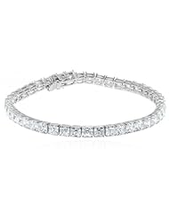 Sterling Silver Swarovski Zirconia Asscher Tennis Bracelet