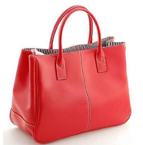 Ginkgo Sotre Fashion Women Korea Simple Style PU leather Clutch Handbag Bag Totes Purse Red