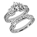 1.25 Ct Diamond Engagement Ring Bridal Set Engagement Round Cut Channel