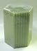 3 3 4 Hexagon Pillar Candle With Verticle Etching - Green