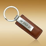Nissan 370Z Logo Brown Leather Key Chain