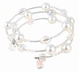 Bracelet - B100 - Glass, Firepolished Glass and Bugle Beads Wrap Around with Dangly Ends - Round and Oval Beads ~ Clear AB (Irridescent)