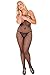 Rene Rofe Women's Plus Size Crotchless Crochet Knit Bodystocking