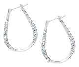 Fossil Earrings - Small Silver Tear Pave (Color: Silver)