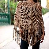 100% alpaca wool poncho, 'Desert Dream'