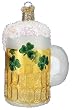 Irish Beer Mug Ornament Shamrocks