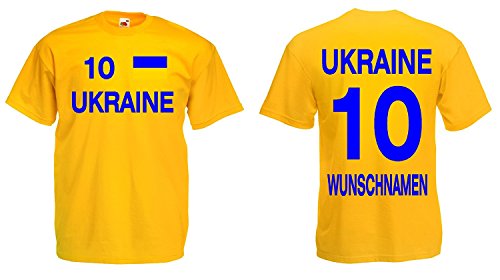 Ukraine Trikot mit Wunschname und Wunschnummer EM 2016|gelb-XXL