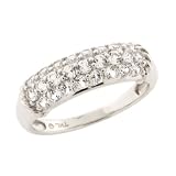 10k White Gold White Topaz Pave Ring