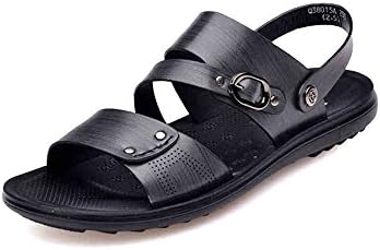 Men's Black PU Leather Classic Business Style Dress Sandals