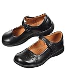 School Rider “Crisscross Flowers” Mary Jane Shoes (Small Girls Sizes 11 – 4) – black, 2