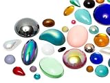 Cabochons | Glass nuggets | Gemstones | 4.0-20.0mm, Mega Multi Form Mix, 100 Pieces