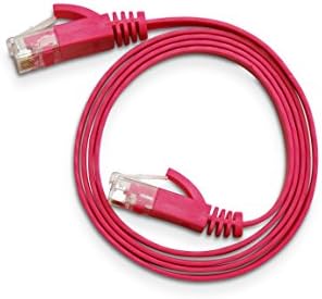 PiperCables FLAT CAT6 Snagless Network Ethernet Patch Cable - 6 Feet - 6 Pack (Pink)