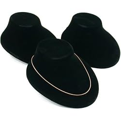 3 Necklace Bust Black Jewelry Counter Showcase Slatwall Displays