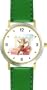 Alexander Graham Bell - WATCHBUDDY� DELUXE TWO-TONE THEME WATCH - Arabic Numbers - Green Leather Strap-Size-Women's Size-Small