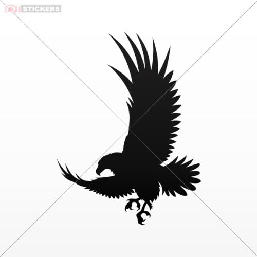 Decals Sticker Eagle Car Window Wall Art Decor Doors Helmet Truck Motorcycle Note Book Mobile Laptop Size: 5 X 3.7 Inches Black