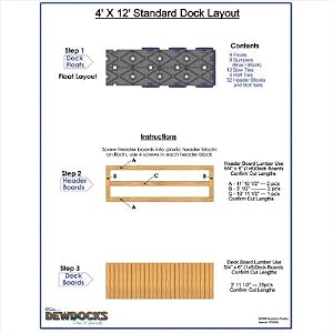 Dewdocks Standard Dock (Beige Blue,4 X 12-Feet) by