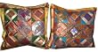 2 Indian Vintage Silk Sari Toss Pillow Shams Cushion Covers