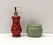 Tuscany Colorful Hand Painted Fleur De Lis Canisters, Set of 4, 82001 By ACK 10x14x15 = 8 (SOAP DISPENSER AND SPONGE HOLDER)