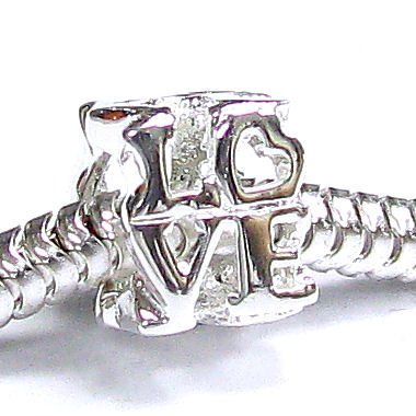 Queenberry Valentines 925 Sterling Silver Love You Heart For Pandora Troll European Charm Bracelets