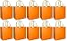 Reusable Grocery Tote Bags, Orange W/contrast Trim, Super Saver 10 Pack