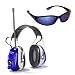 AO Safety 90576 RaceTunes AM/FM Hearing Protector with Saftey Glasses, Purple and Silver