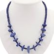 Handmade Blue Lapis Lazuli Necklace With Antiqued Silver Beads